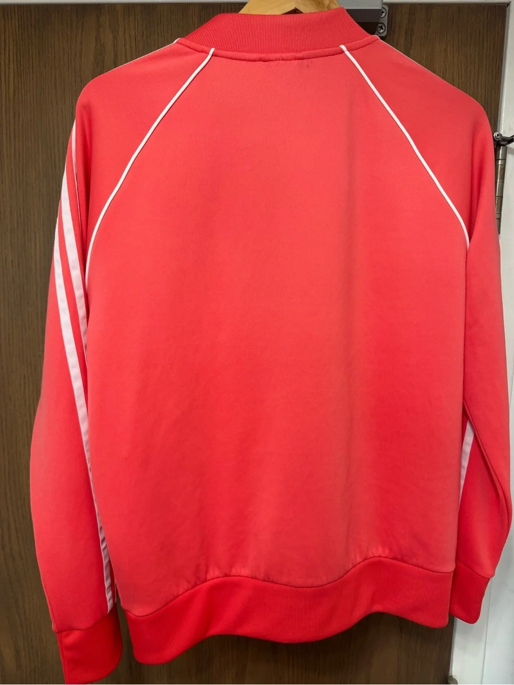 Women’s Large Adidas Coral Pink Trefoil Zip Track Jacket like New - Picture 6 of 10